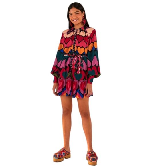 FARM Rio Dresses & Skirts - FARM RIO Full Of Hearts Mini Dress Sz S